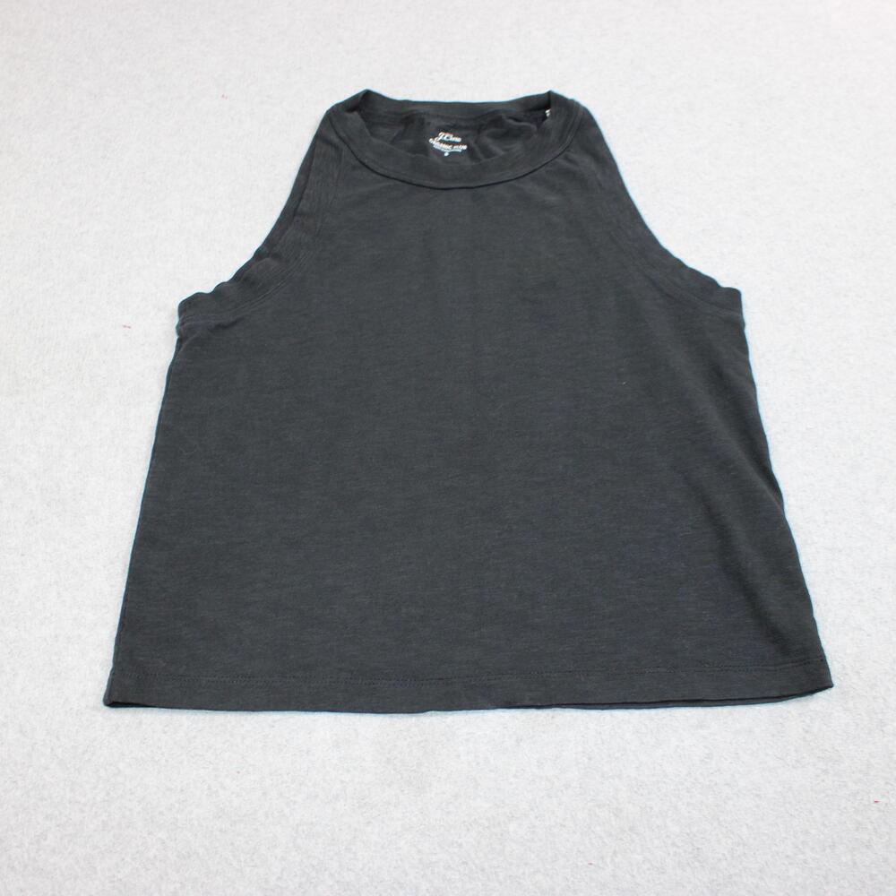 J Crew Tank Top Women Small Black Organic Slub Cotton Sleeveless Basic Capsule